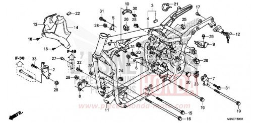 RAHMENKOERPER (VT750CS/C2B/C2S/C) VT750CSE de 2014